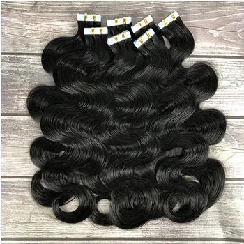 Tape In Hair Extensions Echte Menselijk Haar Body Wave 100% Human Fusion Hair 2.5G/Strand 20 Stks/pak Natuurlijke Human Hair Extensions 1b