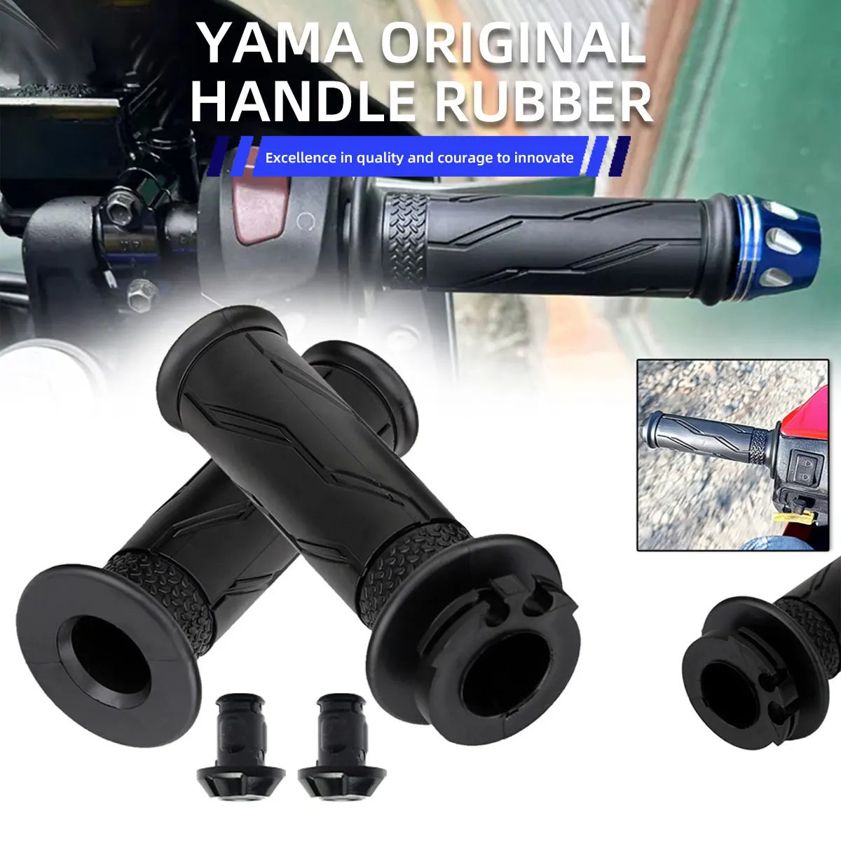 

2Pcs Left and Right Throttle Tube Hand Grips Rubber For Yamaha YZF-R6 YZF R1 R6 R1S R1M #2C0-26240-00-00 Settle Handle Bar Grips
