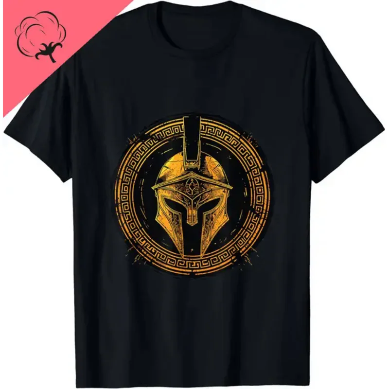 Helmet Greek Gladiator Gym | MMA Fight Club T-Shirt Vintage T Shirt Streetwear Cotton Men Clothing Tops Camisas