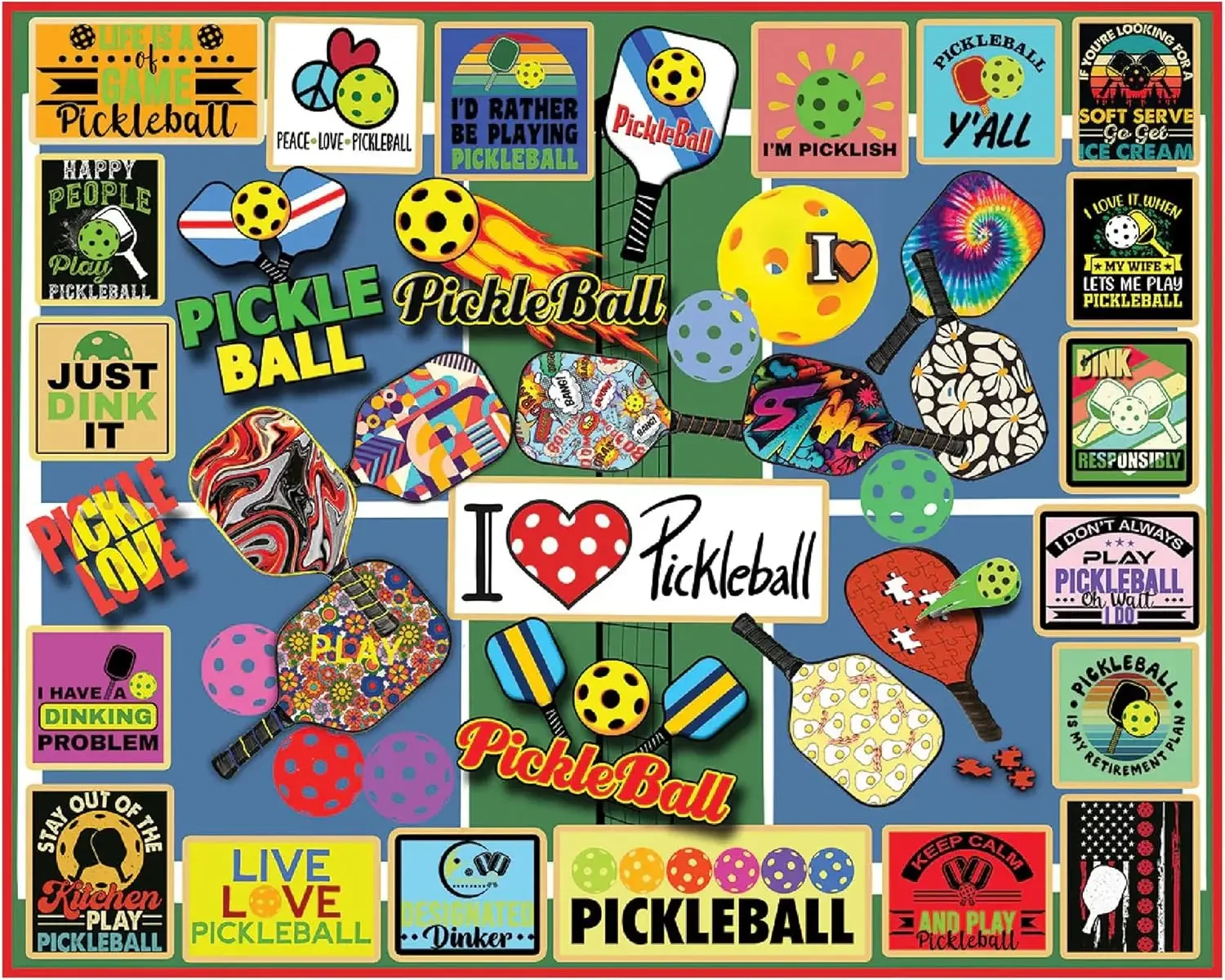 

Wooden Puzzle 1000/300/120 Piece for Adults Pickleball Jigsaw Puzzle Bedroom Gameroom Livingroom Home Decor Birthday Party Gift