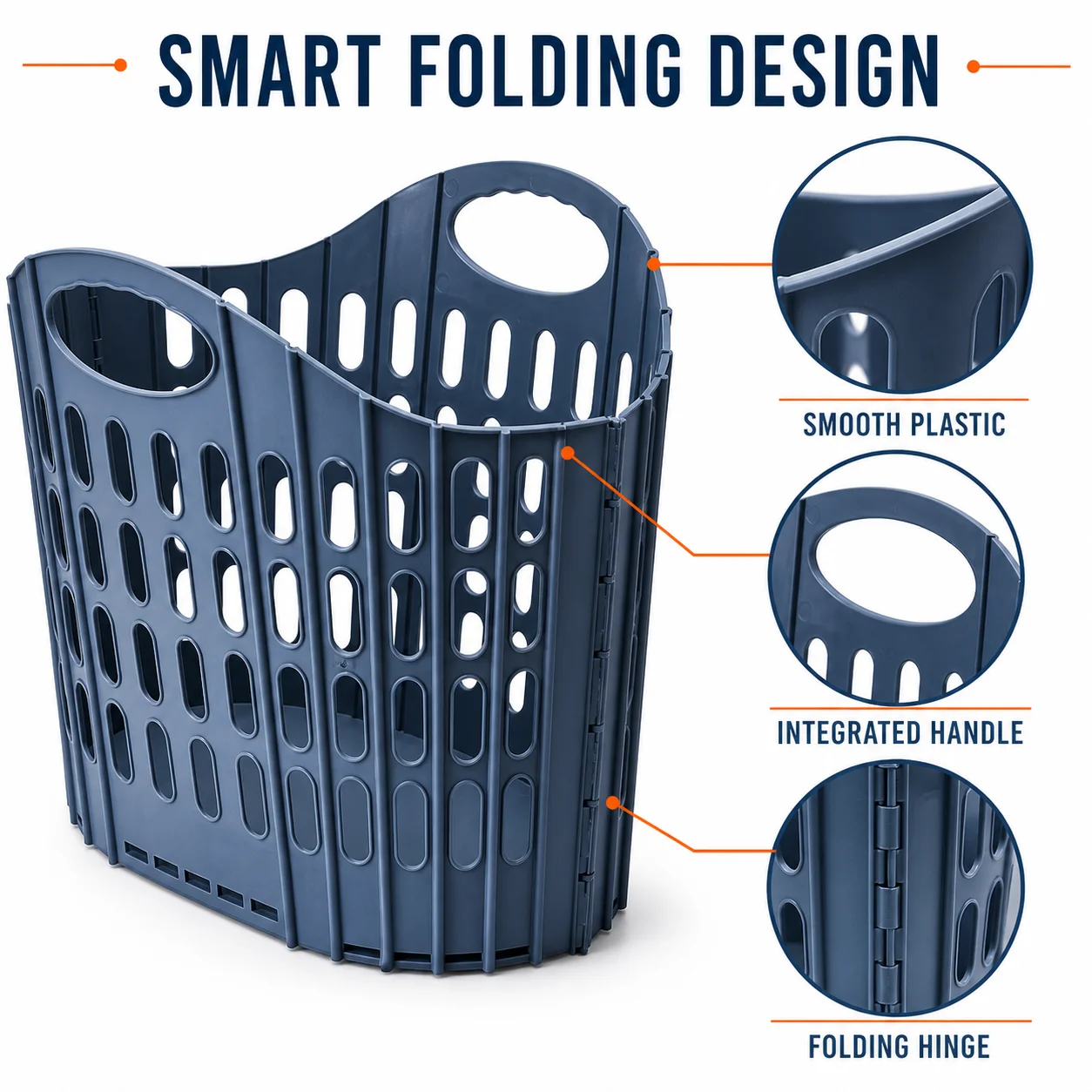 Laundry Basket Ventilated Plastic 20cm Deep Clothes Hamper for Narrow Space Bathroom Organizer Must Have