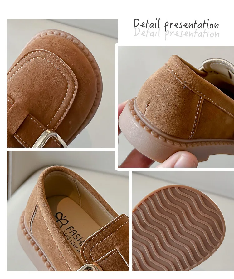2026 Mädchen Flats Frühling Herbst Flache Slipper Schuhe für Kinder Mädchen Bequeme Weiche Wildleder Freizeitschuhe Schulschuhe Kinder – Detail 6