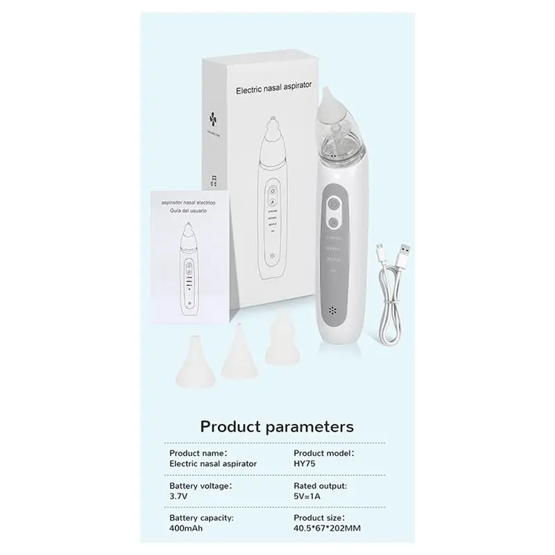 A83X-Baby Electric Nasal Aspirator Newborn Baby Nasal Aspirator Charging Version Suck Out Prevent Nasal Congestion