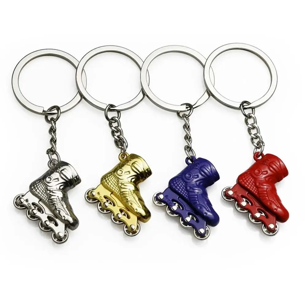 1 PCS Fashion Skate Key Chain Creative Roller Skate Keyring Durable Zinc Alloy Single Row Skating Pendant