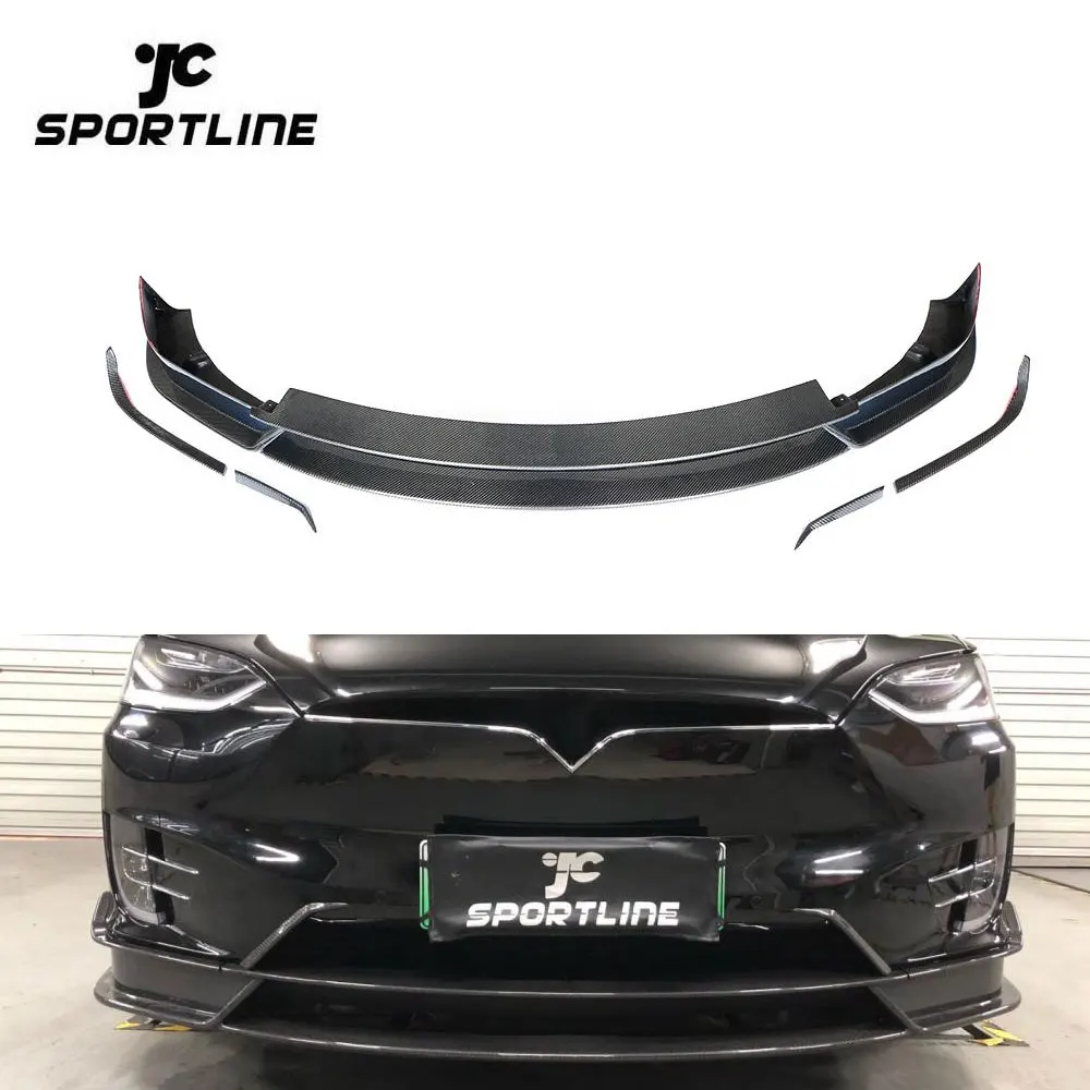 

Carbon Fiber Front Lip Spoiler for Tesla Model X 75D 90D P90D 100D P100D 2016-2018