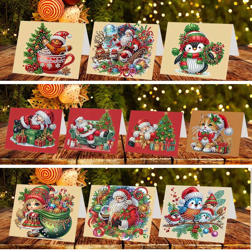 

DIY Diamond Painting Greeting Card Set with Resin Diamonds and Thick Cardstock Perfect for Holiday and Special Occasion Decorations