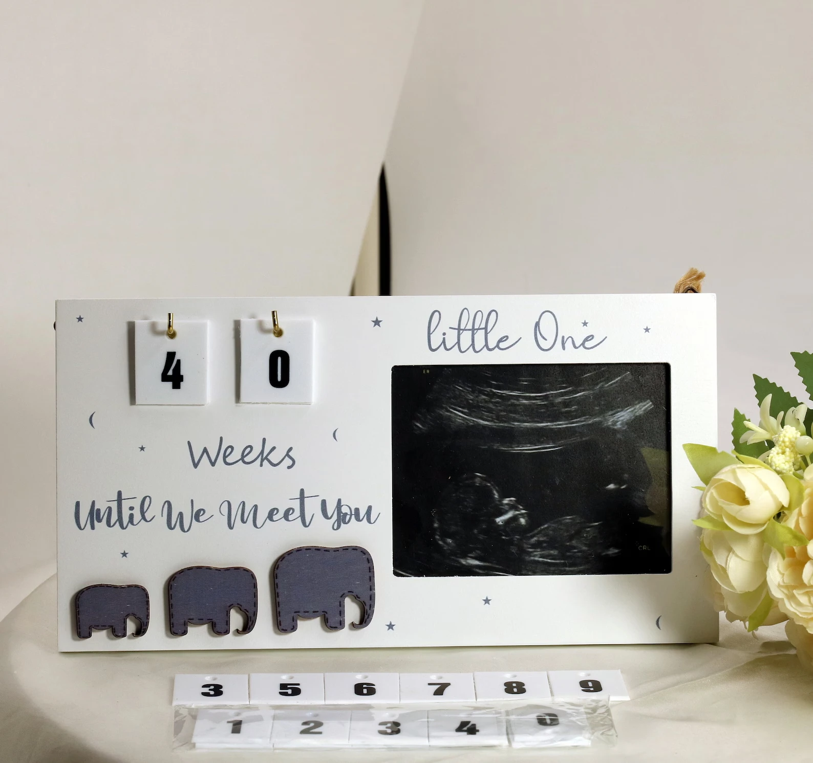

Деревянная фоторамка со сканированием обратного отсчета для ребенка, рамка обратного отсчета для беременности, подарок для мамы, объявление о беременности, подарок для новых родителей