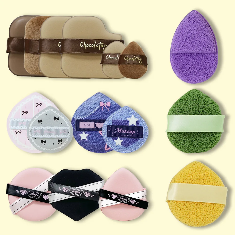 وسادة هوائية منفوخة الخطمي لا تأكل البودرة، أداة مكياج رطبة وجافة فائقة النعومة، مجموعة منتفخة إسفنجية