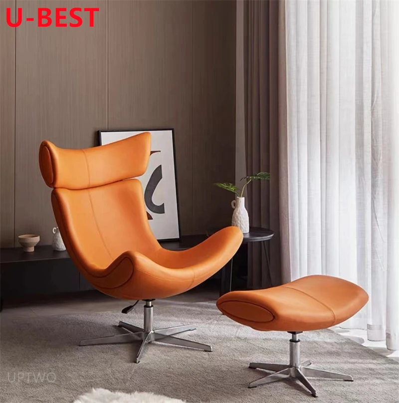 U-BEST Nordic Luxury Imola Modern Relaxing Recliner Leisure Living Room Fiberglass Lounge Sofa Chair Fabric Accent Chair Set