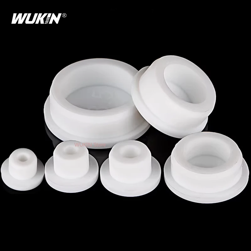 White Round Silicone Rubber Plug Rubber Seal Hole Plugs Cover Hollow Blanking End Cap Dust Stopper 6.8mm~68.6mm Size