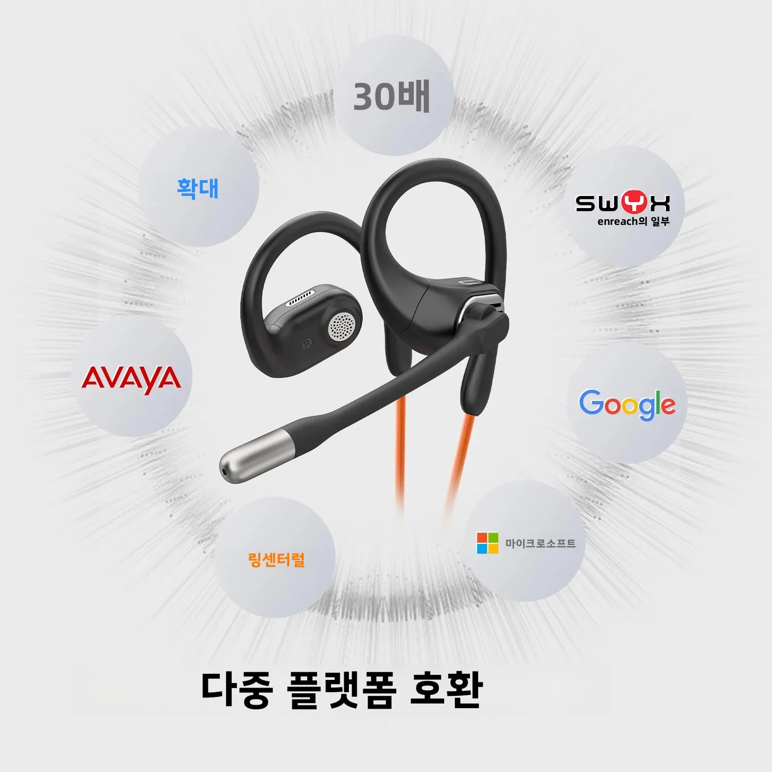 원오디오 오픈락 린 10 유선 이어폰 오픈 이어 헤드폰 AI ENC 마이크 USB/타입 C 에어 컨덕션 오피스 PC 헤드셋 줌용