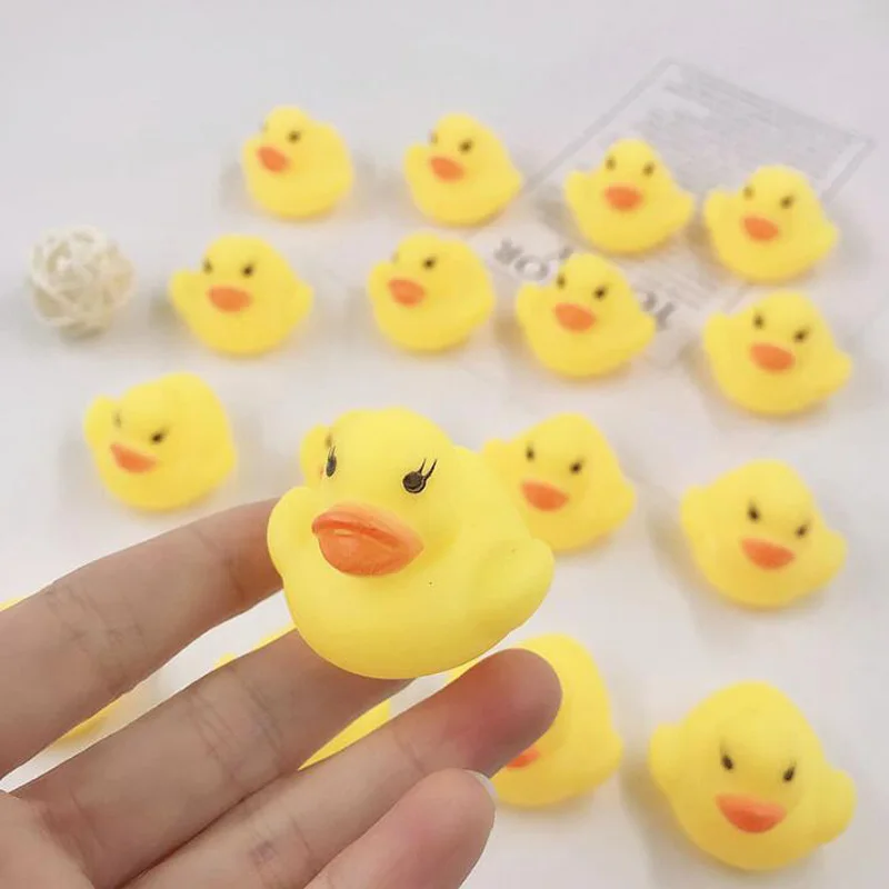 

Mini Rubber Ducks in Bulk Yellow Tiny Baby Shower Ducks Float Squeak Bathtub Duckies Preschool Bath Toy for Birthday Party Gift