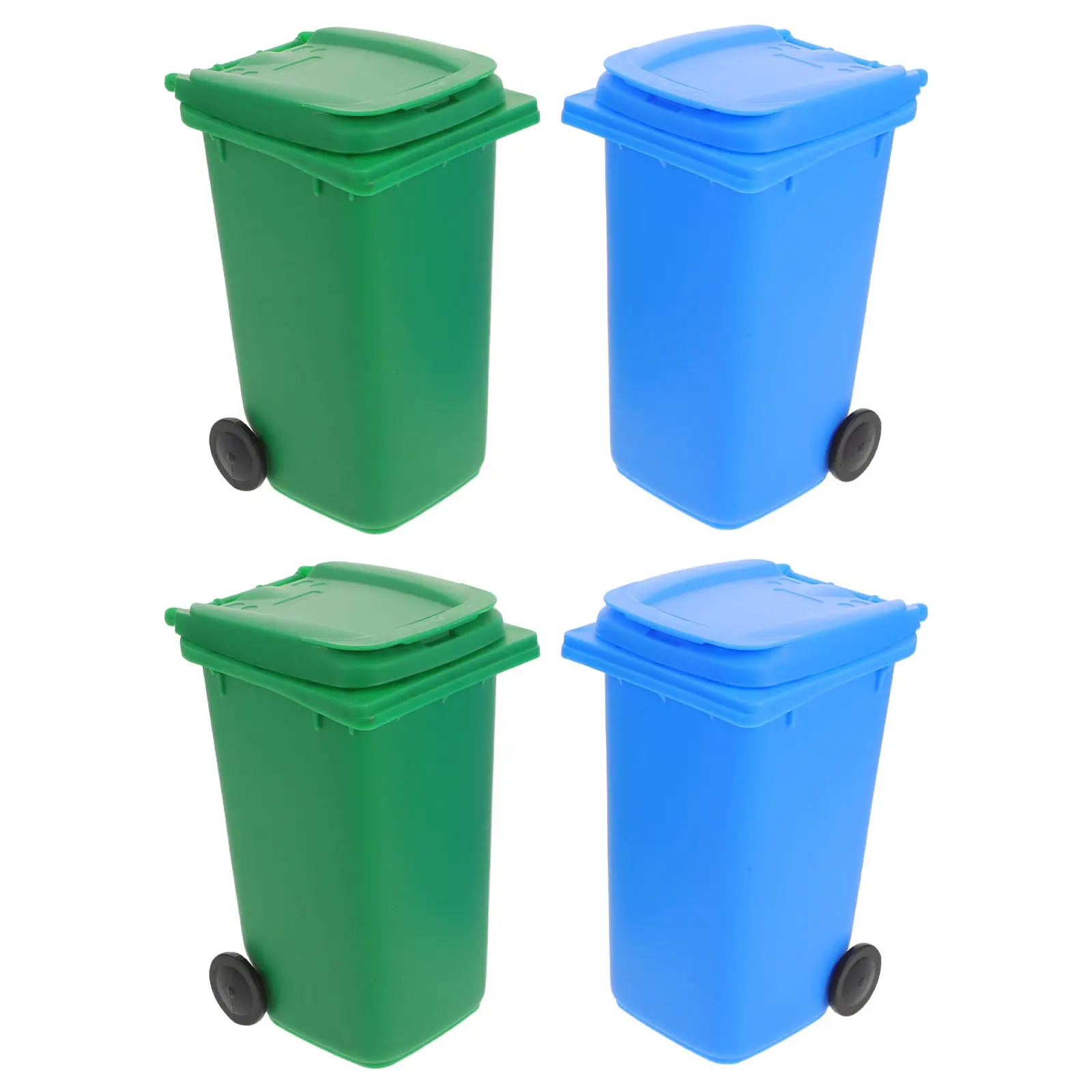 4Pcs Mini Desktop Trash Bin Pencil Cup Holder Table Organizer Multifunctional Office Desk Container Tiny Trashcan