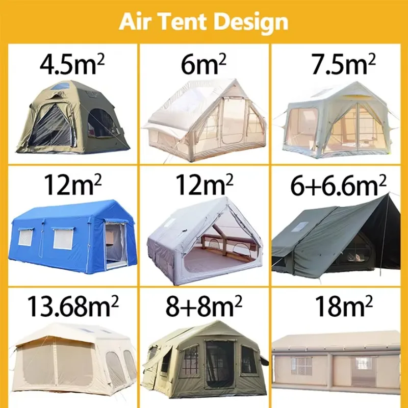 Manufacturer's Portable Inflatable House Air Tent Large Family UV Protection Waterproof Camping Tent with Insect Repellent