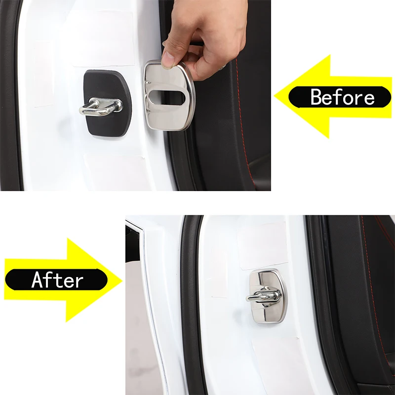 

For Corvette C8 Stingray Z51 Z06 2020-2026 Car Door Lock Latch Cover Buckle Trim Stainless Steel Trim Parts Car Accessories