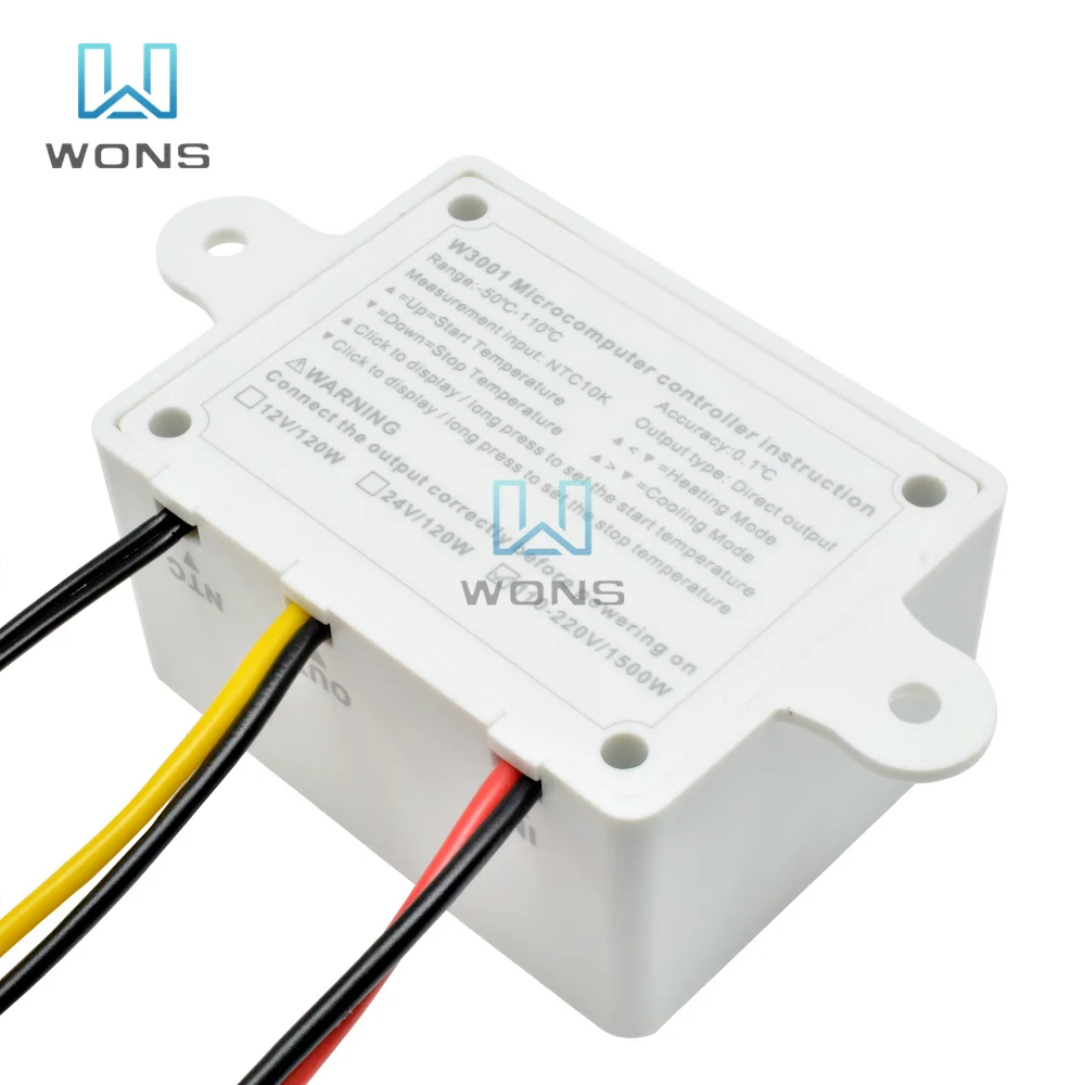 XH-W3001 AC 110V 220V Temperature Controller Digital LED Thermometer Thermo Controller Switch Probe Max 10A NTC10K W3001