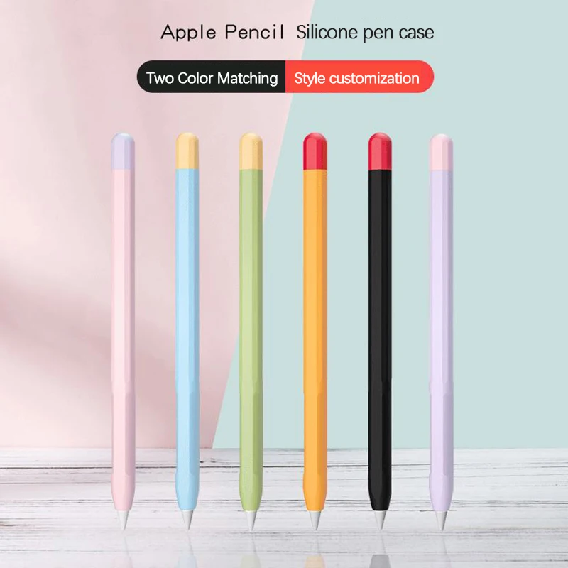 

Silicone Anti-Slip Case For Apple Pencil 1 Protective For Apple Pencil 2 Touch Pen Grip Holder Sleeve Portable Stylus Cover