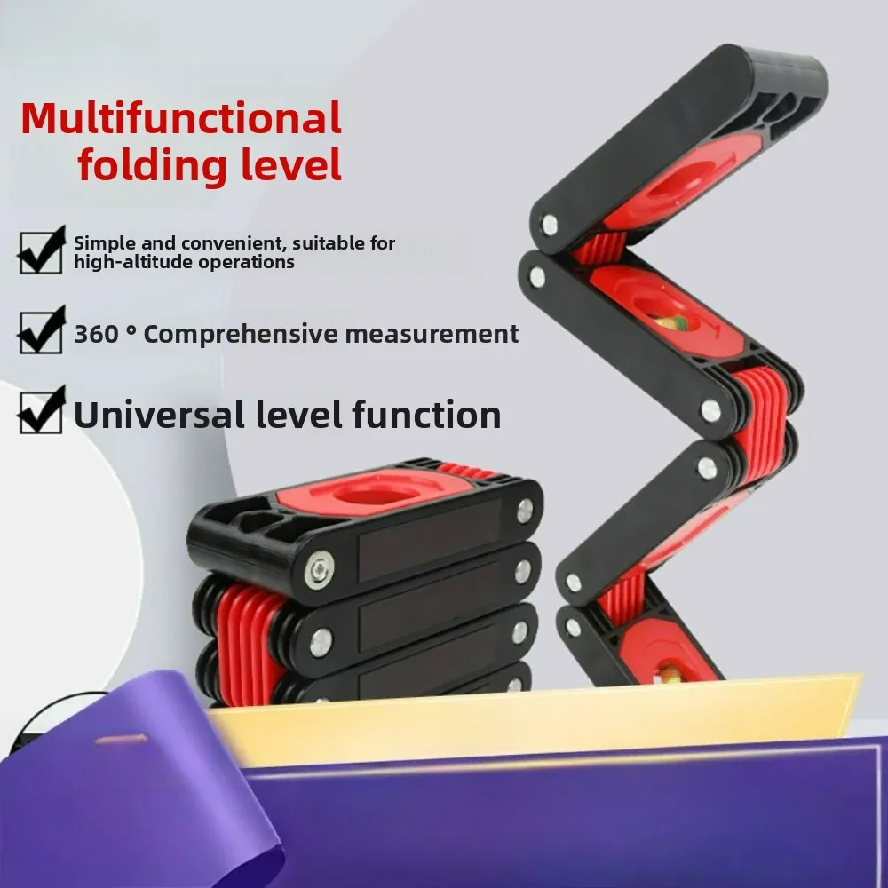 High-Precision Magnetic Folding Level Ruler Multi-Angle Measuring Tool for Home Renovation & Woodworking Corner Layout