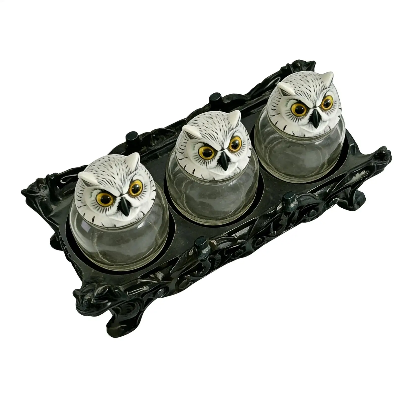 

Owl Glass Jar 3 Pieces Retro Pepper Container Vintage Loose Tea Jar For Home Cooks Pagans Wiccans Collectors Kitchen Living Room