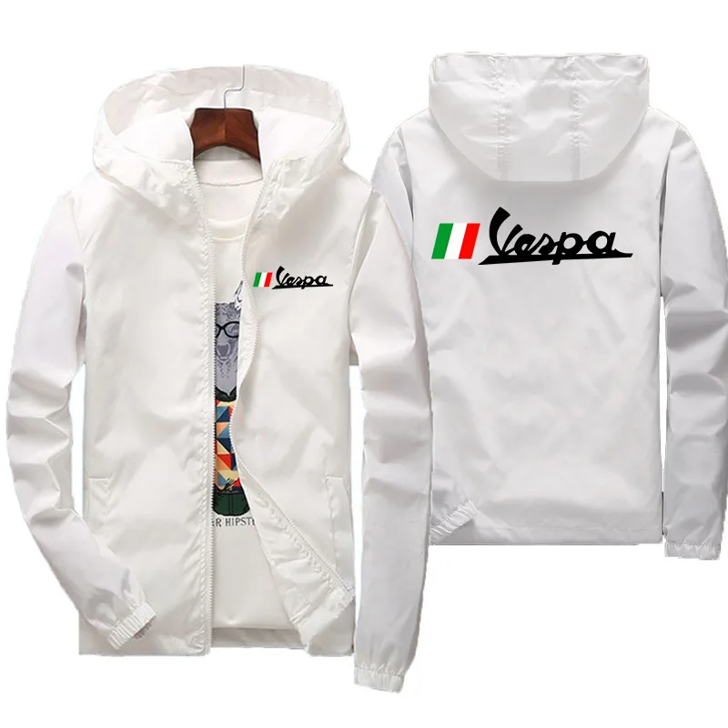 2024 Summer Vespa Battery Car Car LogoNew Men's Casual Bomber Jacket Fashion Outdoor Ultra-Thin Zipper Sports Sunscreen Clothing