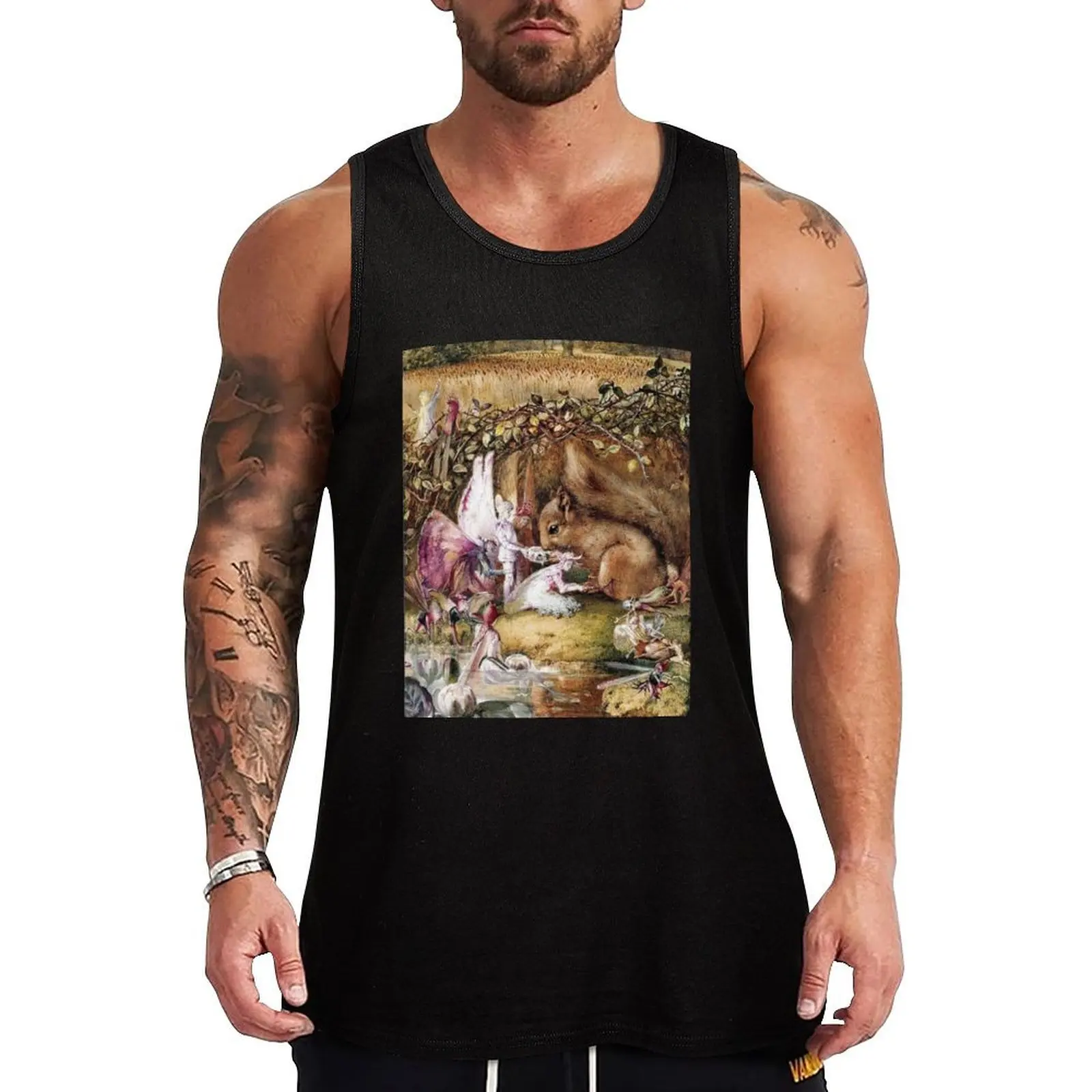 “Squirrel Care” by John Anster Fitzgerald Tank Top T-shirt Men's gym Men's clothing brands