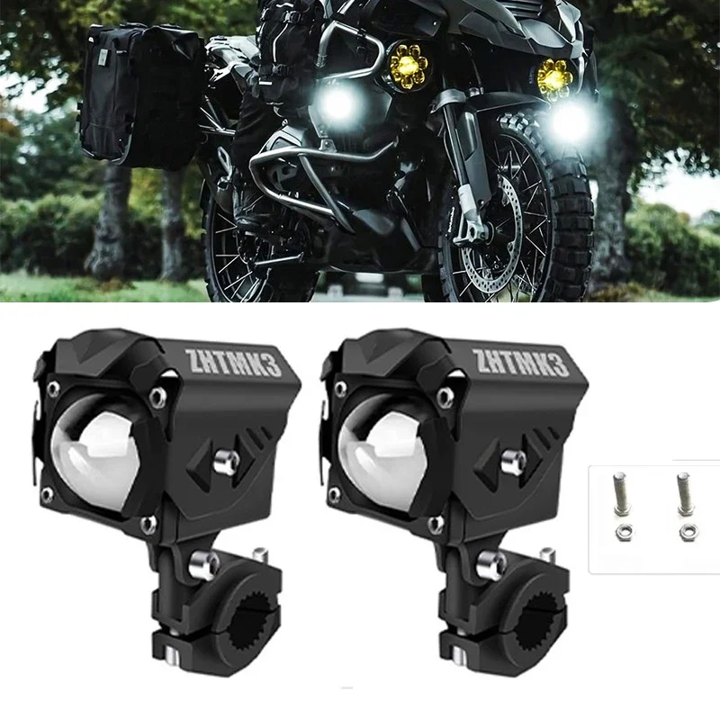 Motorcycle Universal 3570 60W LED Fog Lights Spotlight Auxiliary Driving Lamp Moto Headlight Spot Lamps Multi-Angle Adjustment