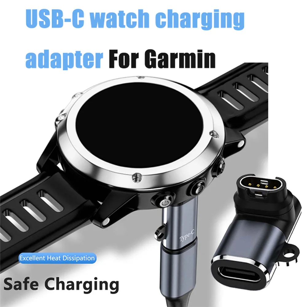 Type C to 4pin Charger Adapter Connector for Garmin Fenix 5X/6X/7X/5/6/7 Venu 2 Plus Watch Charging Converter