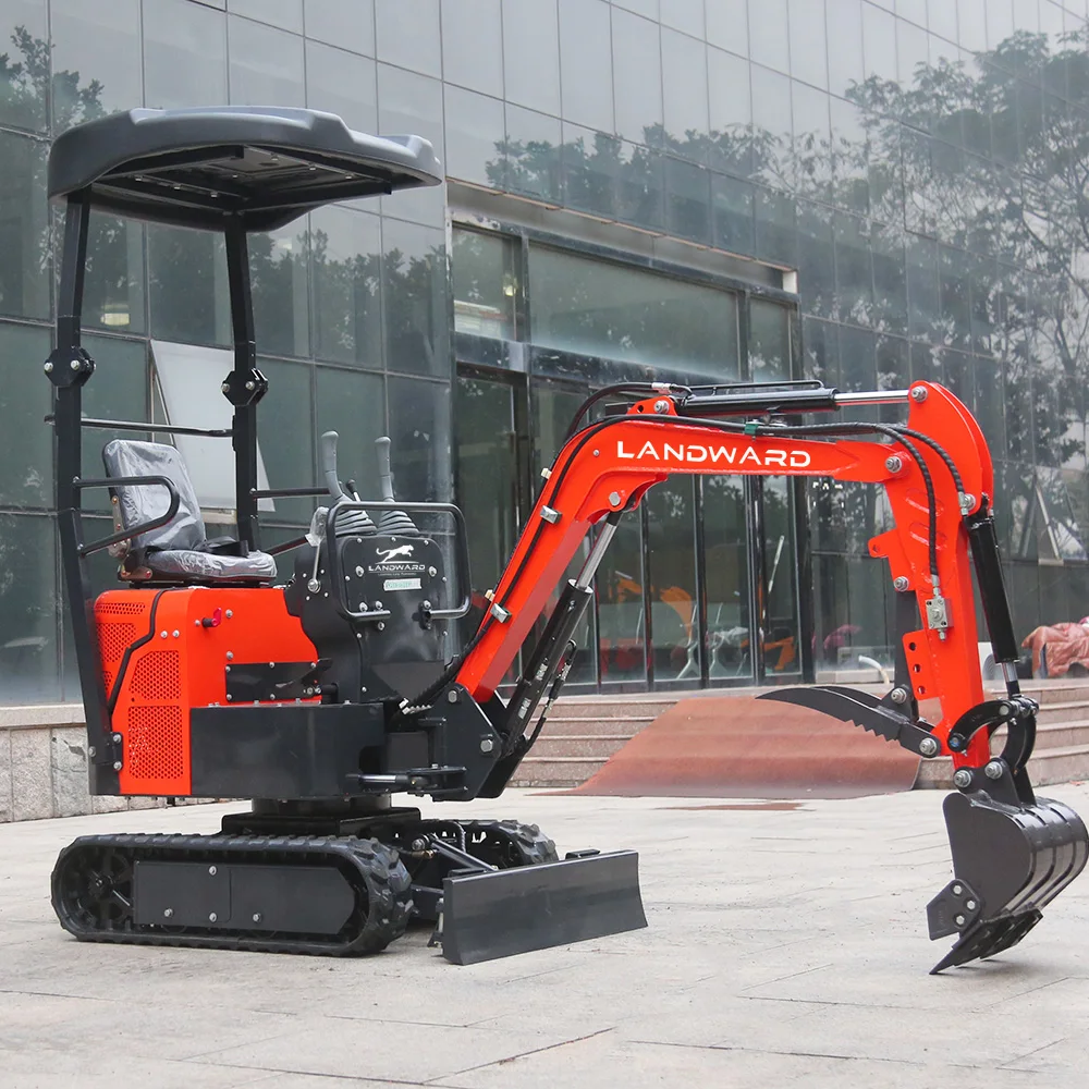 Landward 1.3 طن حفارات صغيرة مخصصة جديدة هيدروليكية الزاحف مايكرو حفار 1 طن 2 طن المنزل استخدام حفارة صغيرة مع الملحقات #6