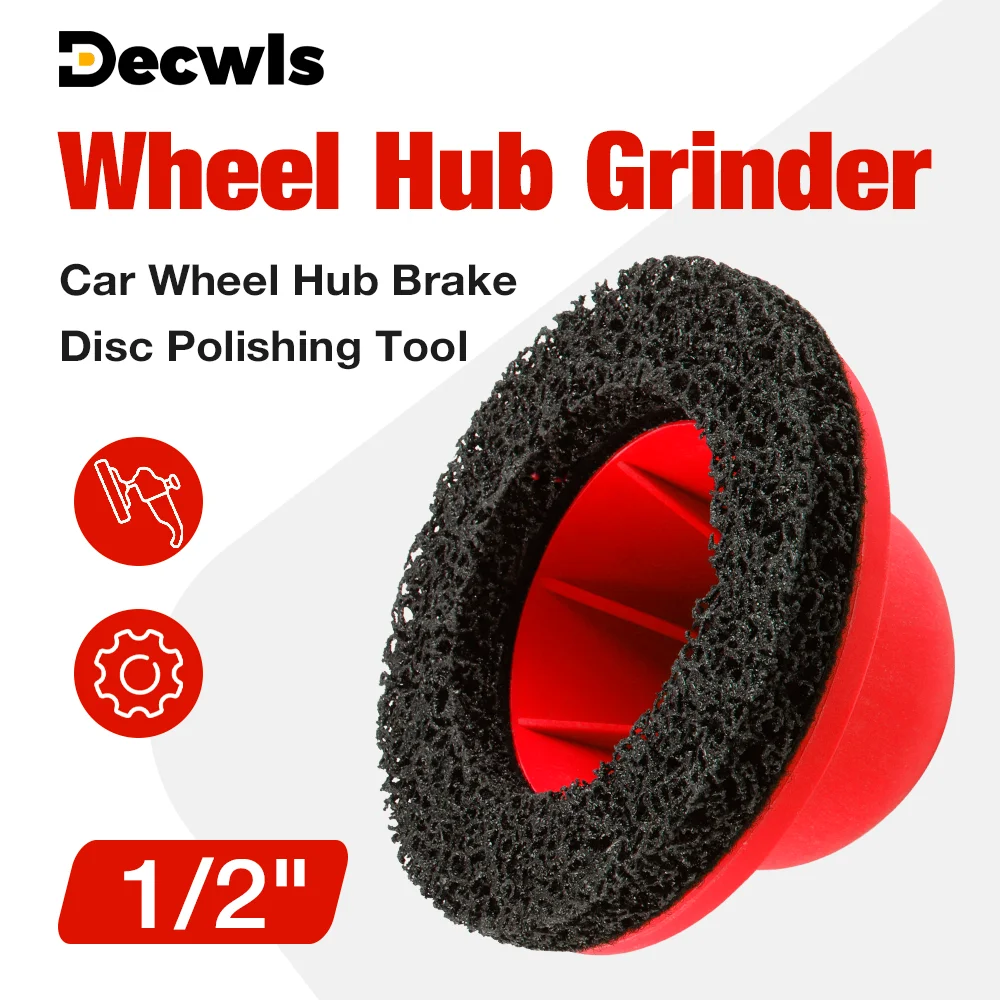 Car Wheel Hub Grinder  - Wheel Hub Brush Polishing Grinder (150mm, 1/2 Dr.) Rust Removal Polishing Deburring Tools for Air Drill