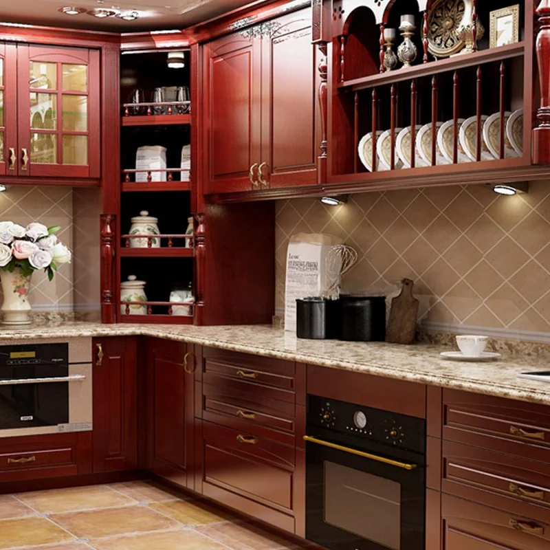 Customized kitchen decoration for the entire house, American and European style open Kitchen cabinets cupboard