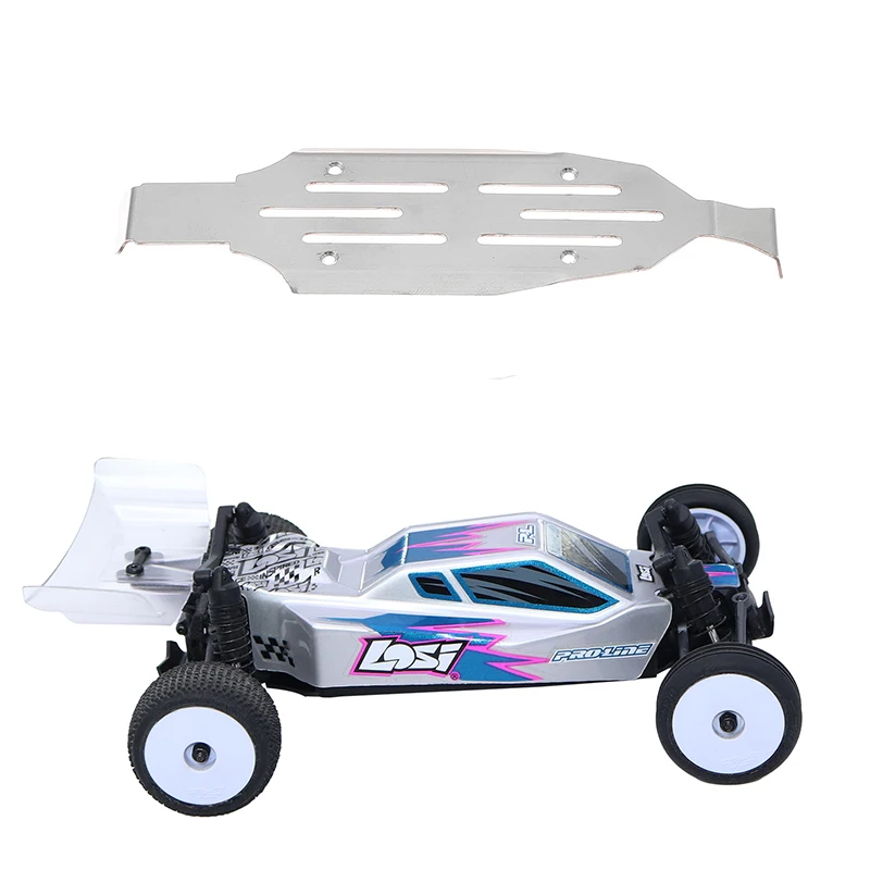 Stainless Steel Chassis Guard Plate for Losi 1/24 Micro-B 2WD Buggy - High Quality Metal Upgrade Part, Durable Protection