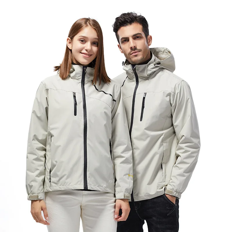 Logo Custom Print Outdoor Single-layer Softshell Jacket Men Spring Autumn Ski Breathable Wear-resistant Couple Hiking Coat Women
