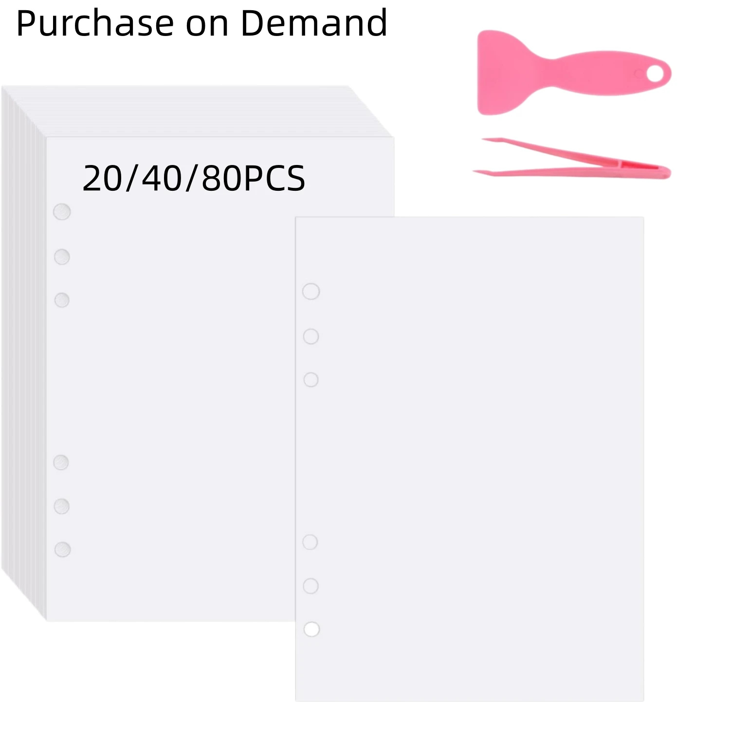 20/40/80 Sheets Reusable Release Paper 6 Ring A5 Sticker Binder Organizer Storage Album Sheets Inserts Double-sided and Tools