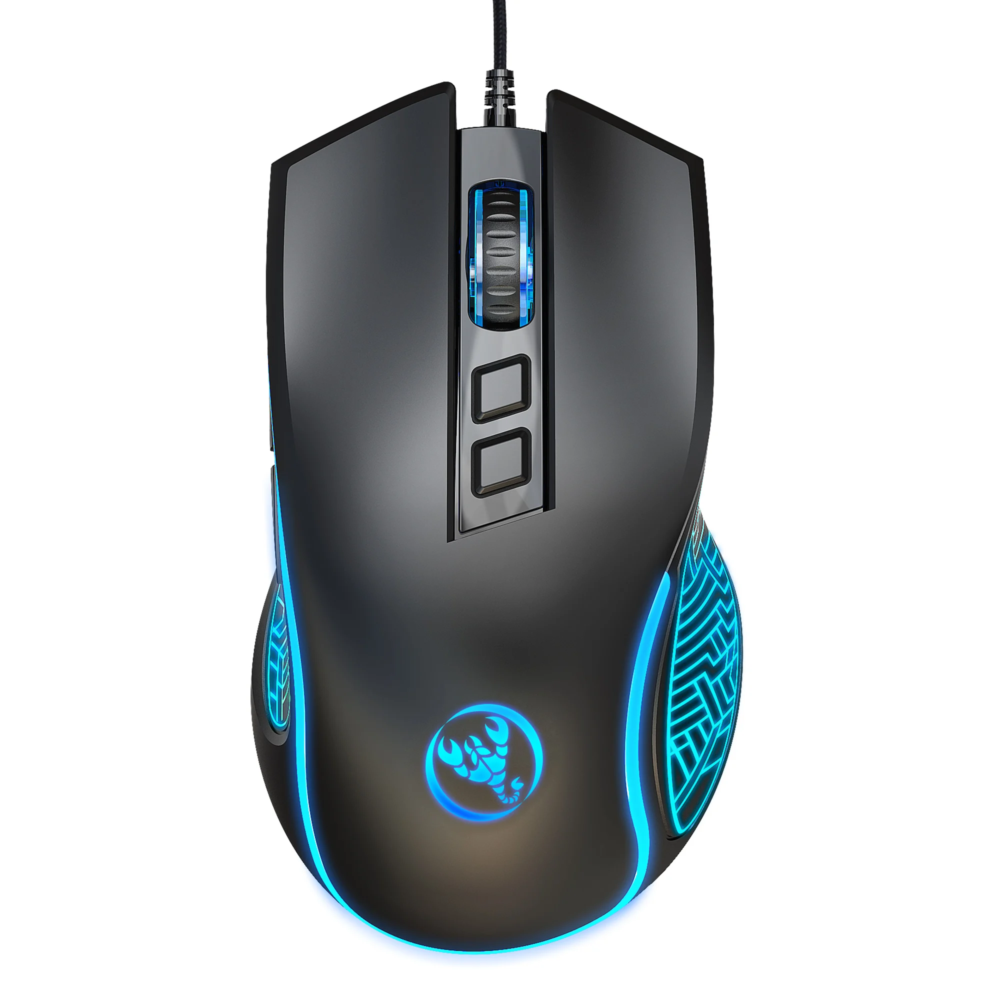 Popular choice HXSJ X100 ergonomic RGB backlit ABS 7D 3600DPI adjustable optical wired gaming mouse for laptop game image 5