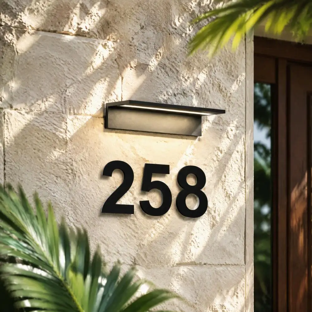 3D House Number for Outside, Modern 0-9 Floating Address Numbers, Weather-proof Metal Number Sign for Door, Mailbox, Wall, Yard