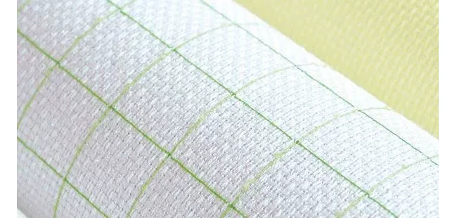 Aida Cloth Cross Stitch Fabric, White and Orange Grid, Best Quality, , 14CT, 50x50cm - view 4