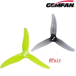 6/10Pairs Gemfan Hurricane 3525 3.5X2.5X3 3-Blade PC Propeller M5&T-Mount for FPV Freestyle 3.5inch Toothpick Drones