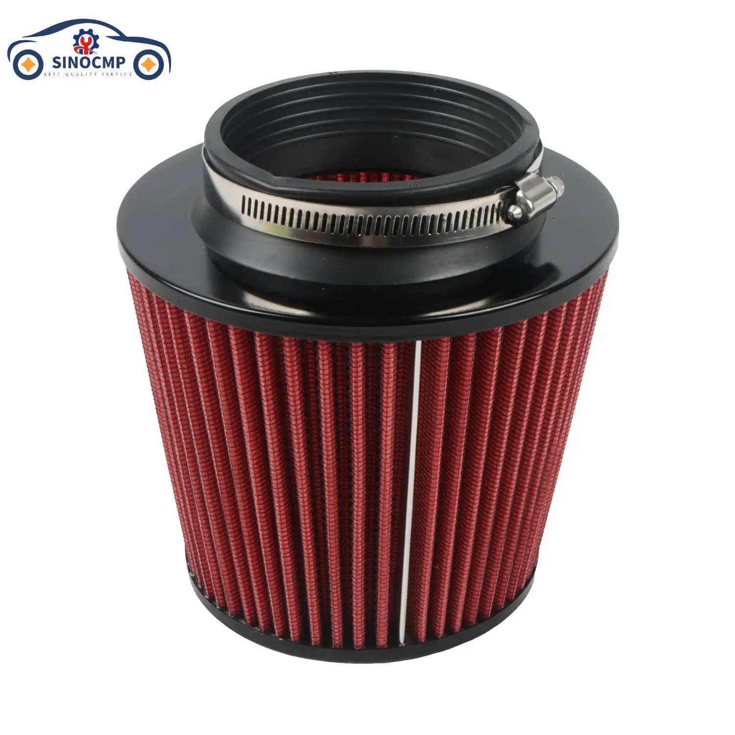 

SINOCMP 1PC Red 3.5 Inch 89mm Air Intake Cone Filter Replacement Quality Dry Air Filter Universal L Engine Car Parts Accessories