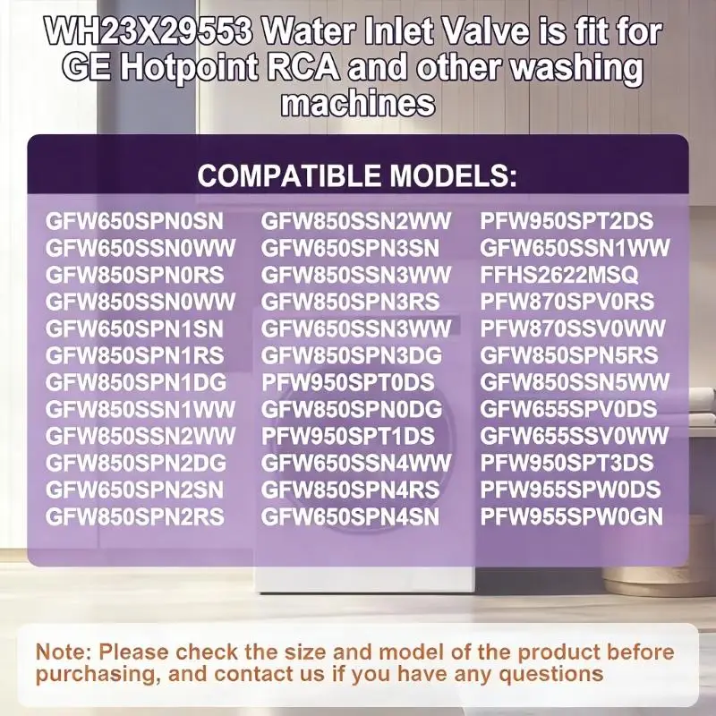 

Впускные клапаны воды для стиральной машины D0AB с эффективным управлением потоком WH23X29553 Электромагнитные клапаны шайбы