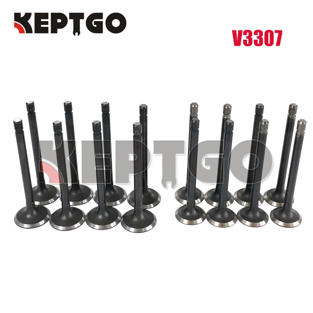 New V3307 V3307T  8pcs Intake Valves + 8pcs Exhaust Valves