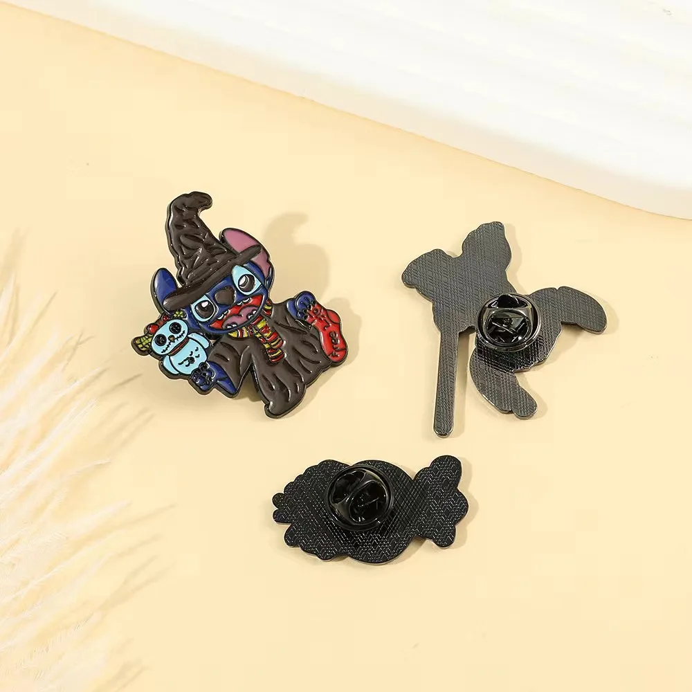 Disney Cartoon Stitch Pins Brooch Set Gift Anime Family Enamel Lapel Pin Clothing Backpack Decoration DIY Accessories