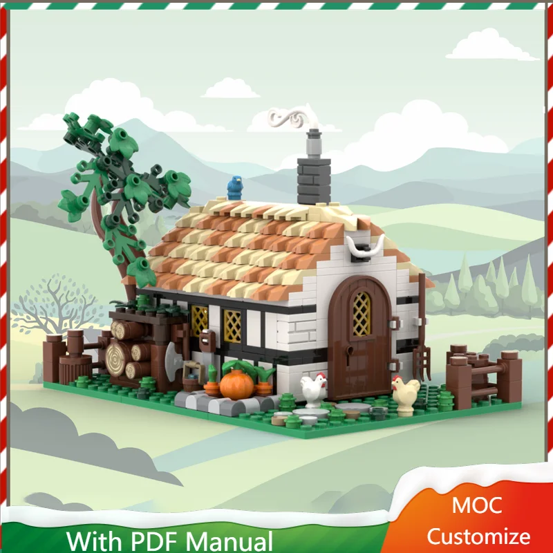 

619 PCS MOC Medieval Luxury Farmhouse Scene Architecture Building Block Customize Diy Education Assembly Kids Toy Birthday Gift