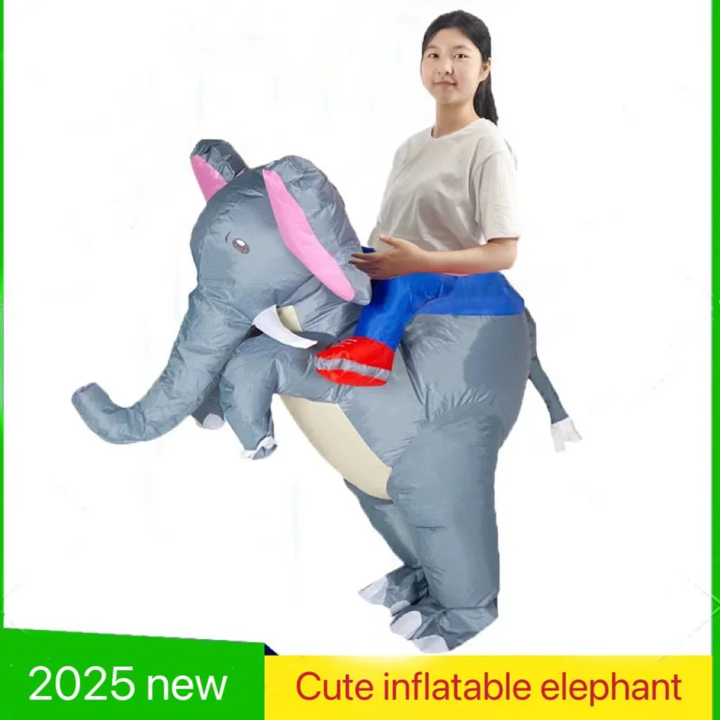 

Creative Cute Inflatable Elephant Costume Halloween Christmas Party Decorations Prop Clothing Cartoon Animals Riding Clothes