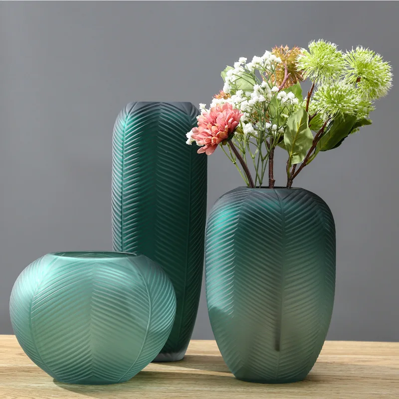 Neoclassical Modern Simple Glass Vase Ornament Fashion Home Living Room Entrance Model Room Flower Arranger