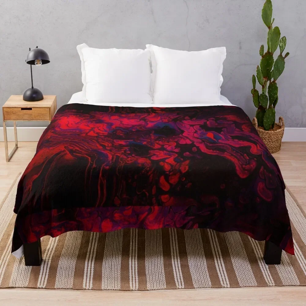 

Hot Coals Paint Pour Throw Blanket Outdoor Soft Blanket for Picnic Beach Camping