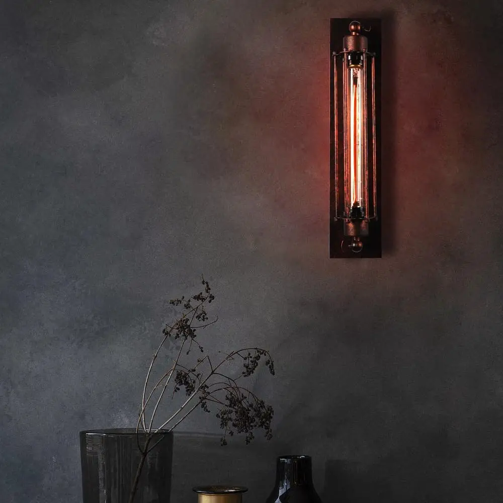 Vintage Industrial Wall Sconce Rustic Bedside Lamps Metal Iron Antique Hallway Wall Mount Light Porch Kitchen Bar Restaurant