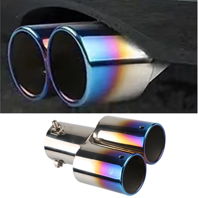 Car Auto Muffler Exhaust Tip Universal Stainless Steel Exhaust Car Muffler Tail Throat Modification Accessories