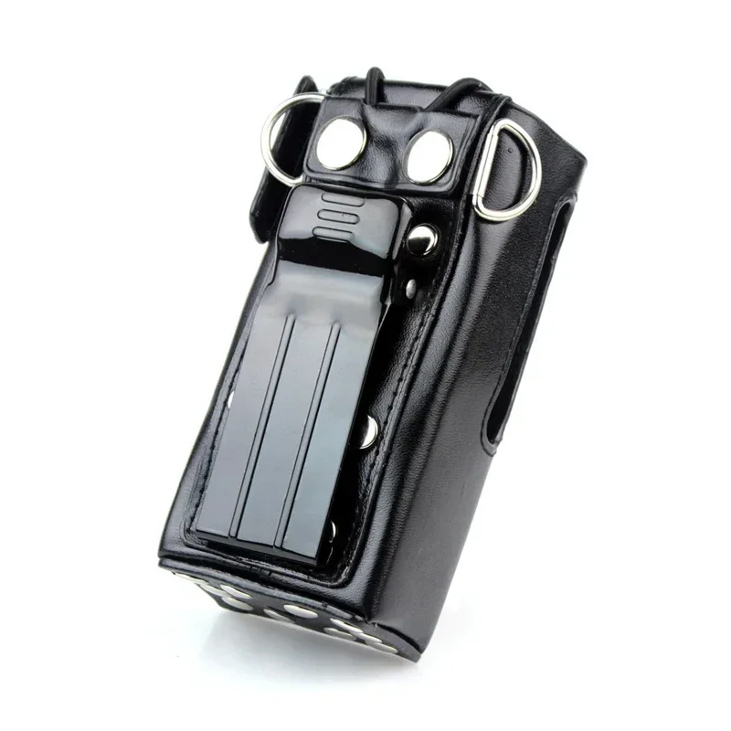 Leather Hard Case Protective Sleeve Shoulder Bag Holster for Motorola Walkie Talkie GP328 GP340 GP380 GP3188 GP3688 EP450 CP200