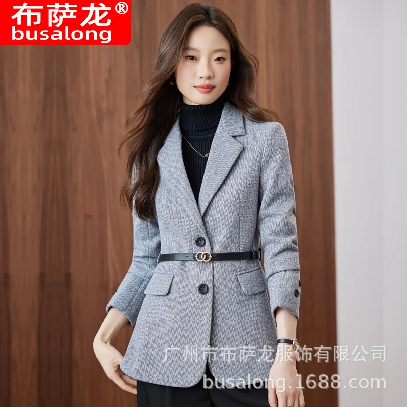 

2025New Stylish Fashion Suit Casual Women's Long Sleeve Professional Blazer Formal Women's Single Jacket Workwear2585