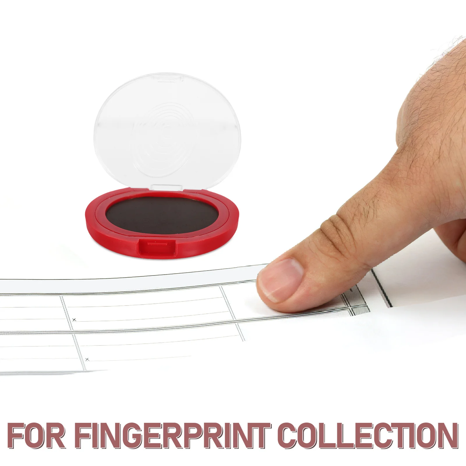 4Pcs Fingerprint Ink Pad Red Compact Quick-Drying Thumbprint Stamp Pad for Office Classroom Notary Identification